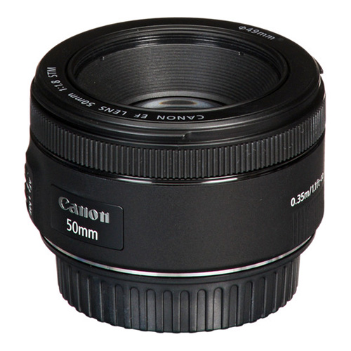 Canon EF 50mm f/1.8 STM lens, a compact prime lens with a fast f/1.8 aperture, ideal for portraits and low-light photography.