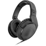Sennheiser HD 200 Pro Monitoring Headphones featuring a lightweight design, soft ear cups, and detachable cables for versatile audio equipment compatibility.