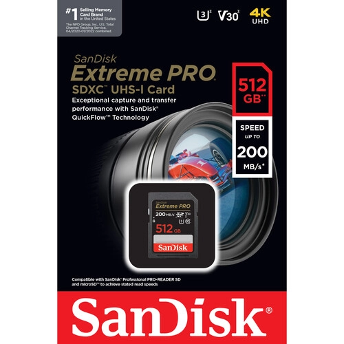 SanDisk 512GB Extreme PRO UHS-I SDXC memory card Kenya front view
