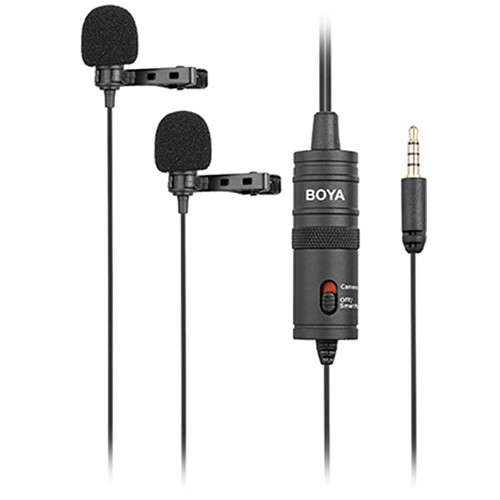 BOYA BY-M1DM Dual Omnidirectional Lavalier Microphone for interviews and dual-speaker recordings in Kenya