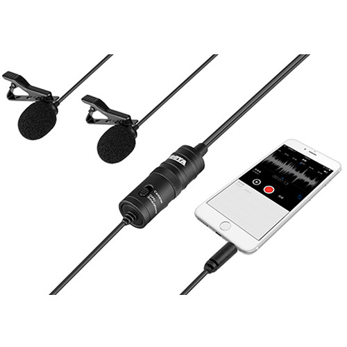BOYA BY-M1DM Dual Omnidirectional Lavalier Microphone for interviews and dual-speaker recordings in Kenya