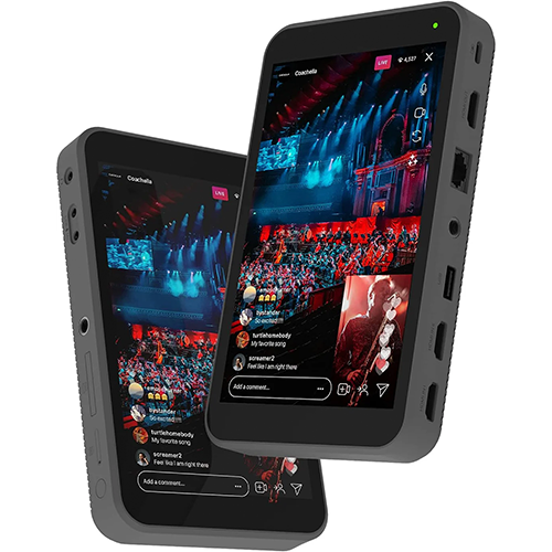 YoloLiv Instream vertical live streaming encoder and monitor with multi-camera support, ideal for mobile creators and professionals.