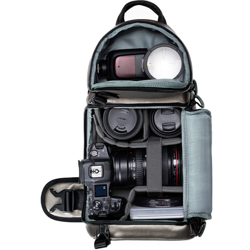 Golden K&F Concept Camera Sling Bag with a 10-liter capacity, designed for carrying camera equipment securely and stylishly.