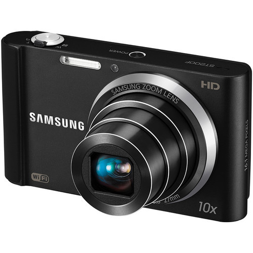 Samsung ST200F Digital Camera 25x Optical Zoom: The camera offers a 25x optical zoom, allowing you to get close to your subject without losing image quality. 16.2 Megapixel CCD Sensor: This sensor helps in capturing high-resolution images with good detail. SMART Features: The camera includes various smart features like Smart Auto, Smart Filter, and Smart Movie, which help in enhancing your photos and videos with minimal effort. 3.0-inch LCD Screen: The camera is equipped with a 3.0-inch LCD screen for easy framing and reviewing of your shots. 720p HD Video Recording: You can record videos in 720p HD resolution, which is suitable for casual video recording. Wi-Fi Connectivity: The ST200F comes with built-in Wi-Fi, allowing you to easily share your photos and videos on social media or transfer them to other devices. Optical Image Stabilization (OIS): This feature helps in reducing blur caused by camera shake, especially when using the zoom or shooting in low light. Various Shooting Modes: The camera includes multiple shooting modes such as Beauty Shot, Panorama, and Night Shot to cater to different shooting scenarios.