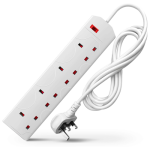 AC Power & Extension Cables A collection of AC power cables and extension cords neatly arranged, showcasing various lengths, plug types, and thicknesses, designed to safely deliver electrical power to devices and appliances.