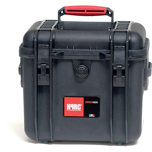 The HPRC (High-Performance Resin Cases) HPRC4050DK Waterproof Hard Case (Black) is a lightweight, waterproof, unbreakable case. The case can be used to carry audio, photo or video equipment and accessories. It meets ATA 300 specifications for shipping cases. The hard resin shells are virtually unbreakable and the interior rubber O-ring keeps the case air and watertight. The case has an air pressure release valve. It is carried by a super-soft rigid grip handle. HPRC4050 Waterproof Hard Case with durable exterior, customizable foam interior, and ergonomic handle, designed for secure storage and transport of sensitive equipment.