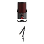 RODE X XCM-50 Compact USB-C Condenser Microphone Kit with Broadcast Arm, featuring a sleek black microphone mounted on a Rode PSA1+ boom arm, ideal for streaming, podcasting, and gaming.