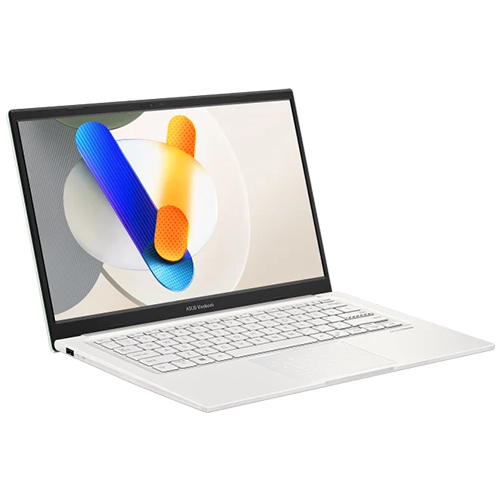 "ASUS Vivobook 14 (X1404VA) - 14-inch FHD laptop with Intel Core i3-1315U, 8GB RAM, 512GB SSD, running Windows 11 Home, on a sleek silver chassis."