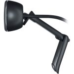 A black Logitech C270 HD webcam mounted on a laptop, featuring a compact design with a built-in microphone and 720p HD video quality.