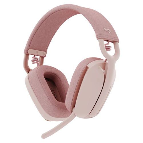 Logitech Zone Vibe 100 Bluetooth Headset, a lightweight wireless headset with a sleek design, ideal for work and calls.