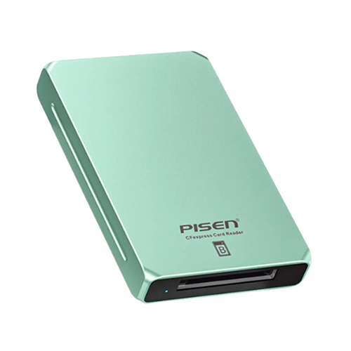 PISEN CF Express Type-B Card Reader for fast data transfer, compatible with high-speed memory cards used in professional cameras.