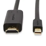 Amazon Basics Mini DP to HDMI male-male cable connecting DSLR to 4K monitor for action filming in Kenya
