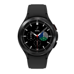 A sleek, circular Samsung Galaxy Watch4 Smartwatch with a black silicone band, displayed on a wrist. The watch face shows a digital clock with the time '10:15' and includes fitness metrics like heart rate and steps. The watch features a rotating bezel and two buttons on the side, set against a neutral background. Discover the best deals on cameras and photography gear at Camera Stuff Kenya, Nairobi. Shop online for top-quality products at unbeatable prices and enjoy fast, reliable delivery across Kenya. Elevate your photography game today—order now!