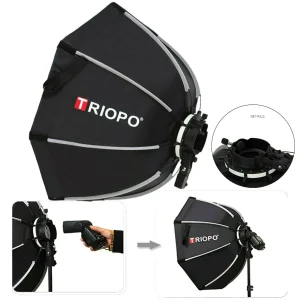 Triopo 90cm Deep Octagon Speedlite Softbox with Flash Bracket