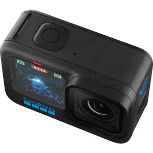 GoPro HERO12 Black action camera with waterproof design, mounted on a handle, ready for adventure.