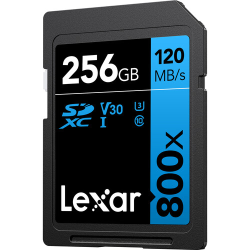 Lexar 256GB High-Performance 800x UHS-I SDXC Memory Card (Blue)
