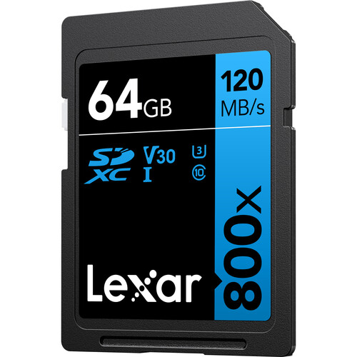 Lexar 64GB High-Performance 800x UHS-I SDXC Memory Card for 4K video and DSLR photography at Camera Stuff Kenya.