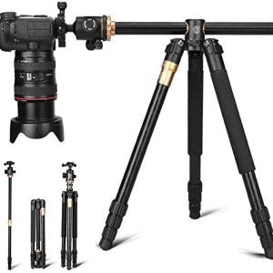 Professional Camera Tripod Monopod with Ball Head, Portable Compact Travel Horizontal System
