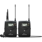 Sennheiser EW 112P G4 wireless lavalier microphone system mounted on a camera, ideal for filmmakers and content creators in Kenya.