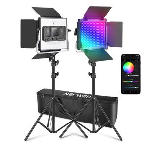 NEEWER 2 Pack RGB660 PRO LED Video Light Kit with stands and app control at Camera Stuff Kenya.