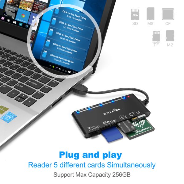 Rocketek 7-IN-1 USB 3.0 Memory Card Reader - Image 5