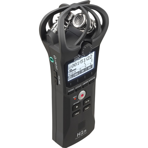 Zoom H1n Portable Voice Recorder front view with X/Y stereo microphones, ideal for content creator equipment Kenya.