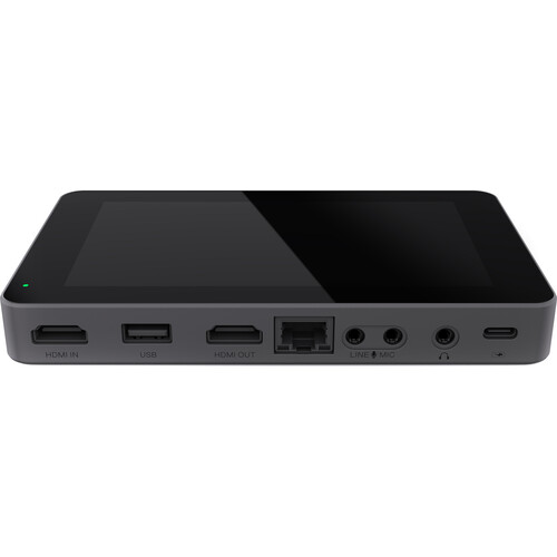 YoloLiv YoloBox Mini portable live streaming device with HDMI inputs, touchscreen display, and multi-platform streaming capabilities for professional creators.