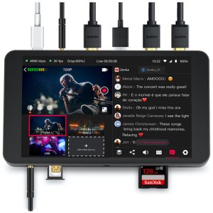YoloLiv YoloBox portable live streaming encoder, switcher, monitor, and recorder for multi-camera setups. Perfect for professional streaming on the go.
