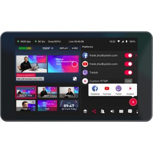 YoloLiv YoloBox Pro multi-camera live streaming and switching system with touchscreen, HDMI inputs, and built-in encoder for professional broadcasts.