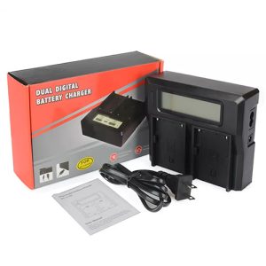 Sony Double Charger NP970 Rechargeable Battery SONY NP-F330 NP-F530 NP-F550 NP-F570 NP-F730 NP-F750 NP-F770 NP-F930 NP-F950 NP-F960 NP-F970 NP-FM50 NP-FM55H NP-FM500H NP-QM71 NP-QM91 NP-QM51D NP-QM71D NP-QM91D battery. It can charge two batteries simultaneously. A great option for users who need to keep multiple batteries charged for their Sony devices. This charger is designed to handle two batteries at once, making it more efficient for extended shoots or projects where you need continuous power.