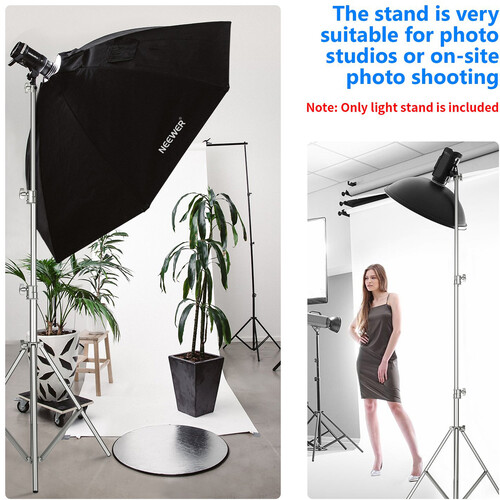 Heavy-Duty Stainless Steel Light Stand with Universal Adapter - Image 4