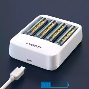 Pisen AA NiMH Rechargeable Batteries in Kenya with USB Travel Charger 2200mAh 4 Pack