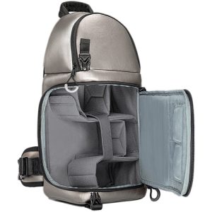 Golden K&F Concept Camera Sling Bag with a 10-liter capacity, designed for carrying camera equipment securely and stylishly.