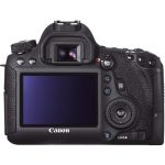 A Canon EOS 6D full-frame DSLR camera body, showcasing its compact design, 3.0-inch LCD screen, and mode dial. Perfect for enthusiasts and semi-professionals seeking high-quality images and low-light performance.
