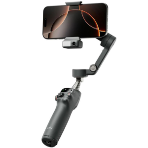 The DJI Osmo Mobile 7P smartphone gimbal stabilizing a phone, featuring a retractable extension rod, magnetic phone clamp, and 3-axis stabilization for smooth, professional-quality videos and photos.