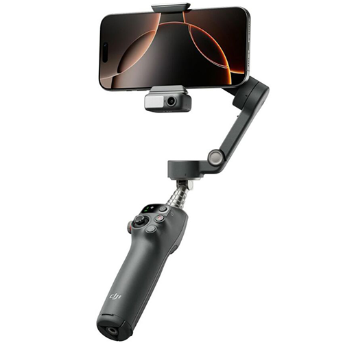 The DJI Osmo Mobile 7P smartphone gimbal stabilizing a phone, featuring a retractable extension rod, magnetic phone clamp, and 3-axis stabilization for smooth, professional-quality videos and photos.