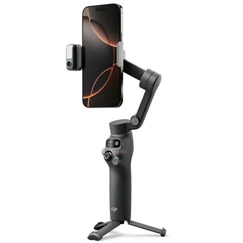 The DJI Osmo Mobile 7P smartphone gimbal stabilizing a phone, featuring a retractable extension rod, magnetic phone clamp, and 3-axis stabilization for smooth, professional-quality videos and photos.
