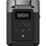 EcoFlow Delta 2 Portable Power Station with 1024Wh capacity, solar charging, and multiple outlets for home backup or outdoor use."
