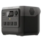 EcoFlow RIVER 2 Pro Portable Power Station with 800W output, displaying LCD screen, multiple ports, and compact design for outdoor or emergency power.
