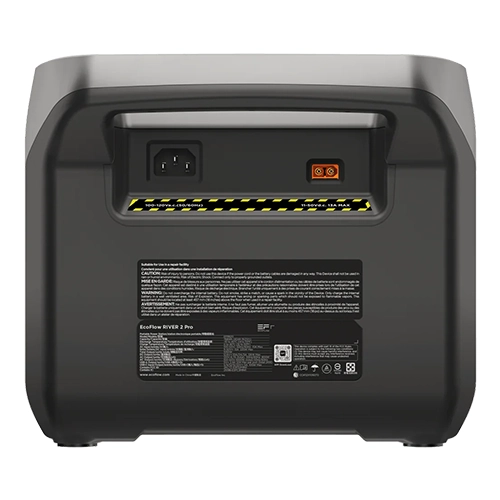 EcoFlow RIVER 2 Pro Portable Power Station with 800W output, displaying LCD screen, multiple ports, and compact design for outdoor or emergency power.