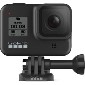 GoPro HERO8 Black action camera mounted on a handheld stabilizer, ready for adventure.