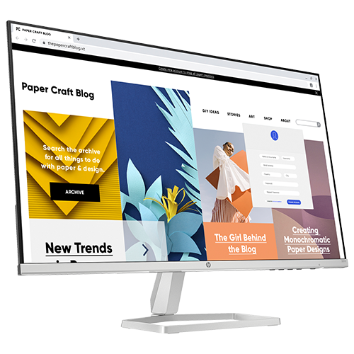 HP Series 5 27-inch FHD Monitor (527sf) with slim bezels, Full HD resolution, and adjustable stand for home or office use.