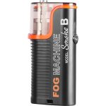 Compact handheld mini fog machine by LENSGO, emitting a dense cloud of smoke, ideal for photography, events, and creative effects.