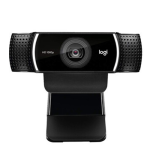 Logitech C922 Pro Stream Webcam with 1080p HD video, built-in dual microphones, and background replacement technology.