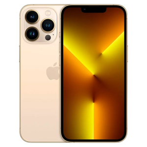 "Gold iPhone 13 Pro Max with 6.7-inch Super Retina XDR display, triple 12MP rear cameras, and 256GB storage, showcased on a clean background." iPhone 13Pro Gold