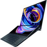 ASUS ZenBook Pro Duo 15 OLED laptop with dual 4K screens, multi-touch display, and sleek design, showcased by Camera Stuff Kenya.