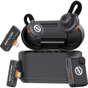 Hollyland LARK M2S Ultimate Combo – 2-person wireless lavalier microphone system for cameras and mobile devices, ideal for vlogging, interviews, and professional audio recording.