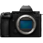 Panasonic Lumix S5 IIX mirrorless camera with a high-resolution sensor and advanced video features, displayed on a sleek black background.