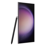 Samsung Galaxy S23 Ultra in Lavender color, refurbished model with 12GB RAM and 256GB storage, displayed on a clean background. Highlights include the quad-camera setup, S-Pen slot, and Dynamic AMOLED 2X screen.