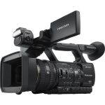 Sony HXR-NX5R NXCAM professional camcorder with built-in LED light, 3 CMOS sensors, and 20x optical zoom for high-quality video recording.